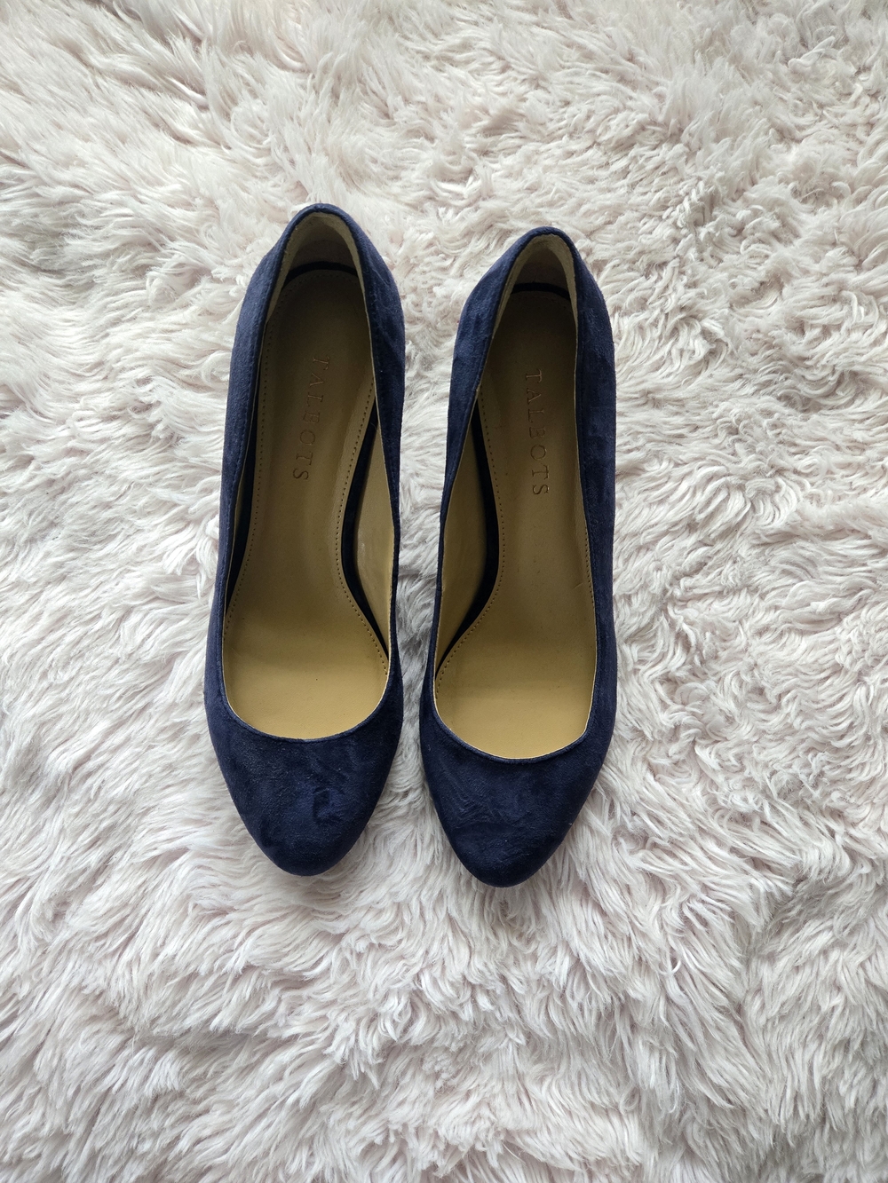 Talbots Navy Suede Round-Toe Pumps
